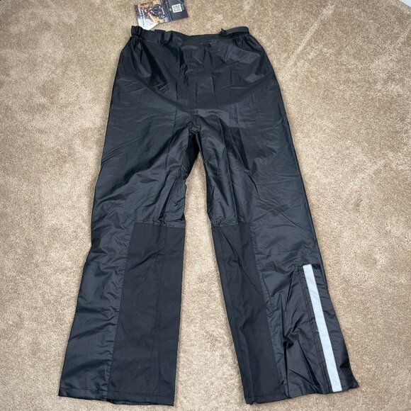 Nelson-Rigg Solo Storm Pants Mens XL Black Waterproof Shell Motorcycle Biker NWT - Picture 1 of 10